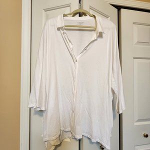 Eileen Fisher Woman White Shirt (3X) - Cotton Knit